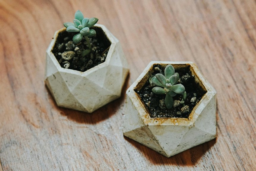 planters emitting caustic wax