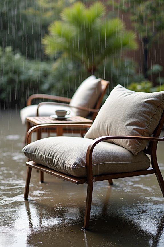 quick drying water shedding cushions