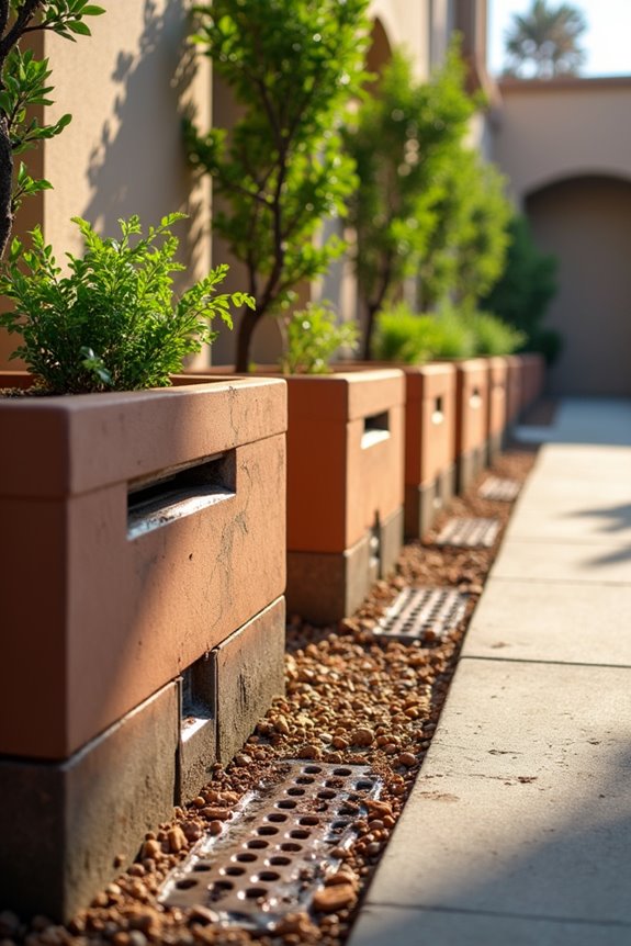 What Drainage Systems Do Planter Boxes Need? 6 side wall drains improve planter drainage