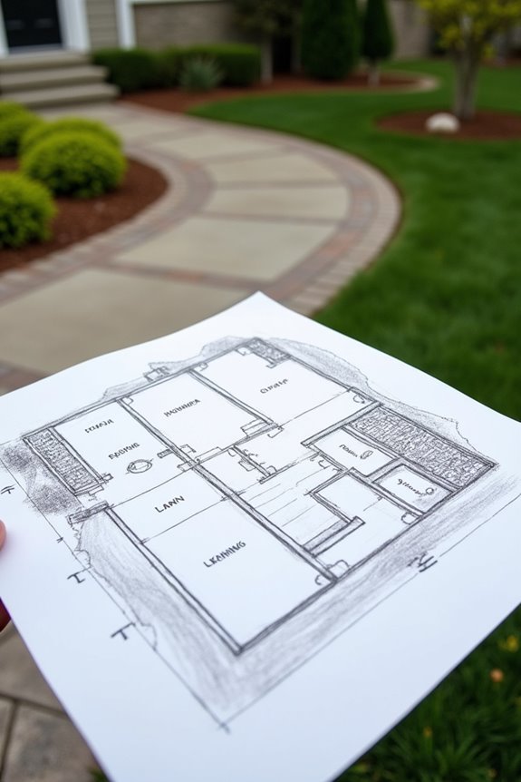 Landscaping Your Front Yard: A Step-by-Step Guide 5 sketching front yard layout plan with measurements