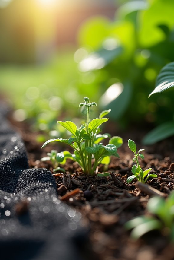 Is Landscape Fabric Bad for Your Garden? 4 weed germination on fabric surface